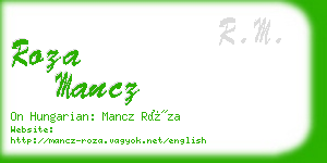 roza mancz business card